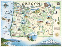 Xplorer Maps Poster - Oregon Map 18 x 24